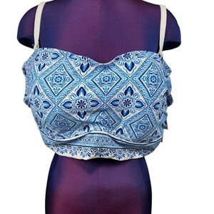 NWT La Blanca Mediterranean Breeze Bandeau Midkini Top Size 22W Women's Plus Q22